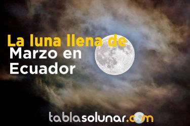 Luna llena de Marzo de 2021 en Ecuador